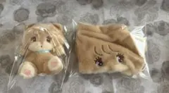 mikko characters ぬいぐるみ フェイス巾着 モカ 2点セット