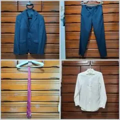 UNIQLO ユニクロ スーツ パンツ s 黒 ブラック ウール バック