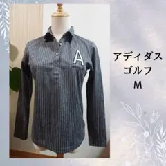 adidas ゴルフ レディース 長袖シャツ ストライプ M