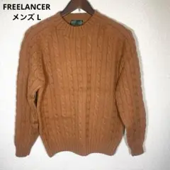 FREELANCER メンズ ウール セーター ケーブルニット
