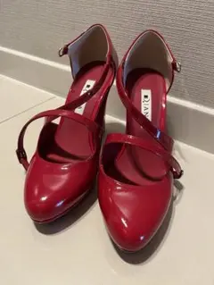 【美品】DIANA ダイアナ ヒール 赤 エナメル 23cm