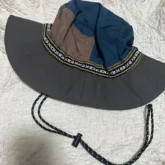 アウトドアハット ネイビー・ブラウン