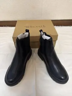 beauth(ビューティ)レディース 防水チェルシーブーツ ブラックのサムネイル
