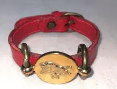 IL BISONTEレザー ブレスレット 金具付きレッド系