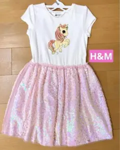 H&M ユニコーンプリント ワンピース 8歳から10歳