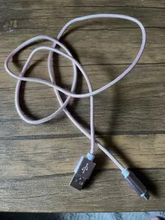 ピンク USB-A to Micro USB ケーブル 約1メートル