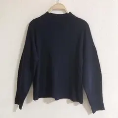 オンワード樫山　モックネックニット　ネイビー