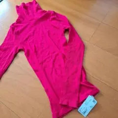 HEATTECH EXTRA WARM ピンク リブタートルネック S