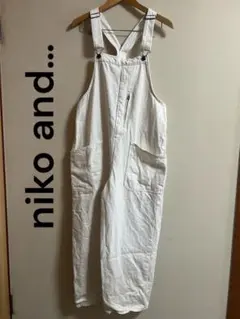 niko and ... ニコアンドサロペット サイズ3 ホワイトストライプ