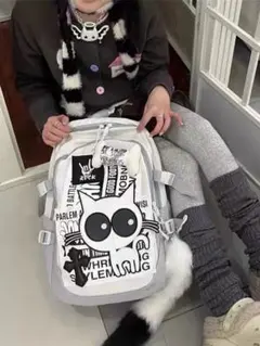 ☆ハンドメイド☆ステンシル☆子猫☆リュック対応☆4wayあおり