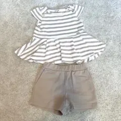 美品⭐︎プティマイン　セットアップ　90