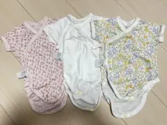 ベビー肌着 前開き 半袖 ボディスーツ3点セット