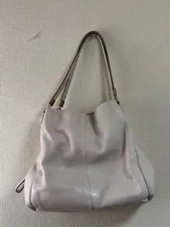 COACH コーチ レザーバッグ ホワイト系 ショルダーバッグ 本革 大容量