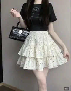 ドット柄 ティアード ミニスカートのサムネイル