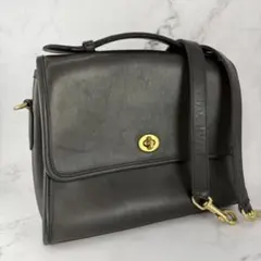 オールドコーチ 2way ショルダーバッグ ハンド レザー ブラック 9870