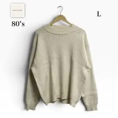 80’s-BANANA REPUBLIC コットンニット　バナリパ　L サファリ