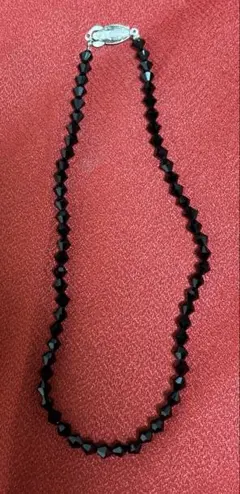 昭和レトロ　黒　ネックレス　チョーカー　シルバー