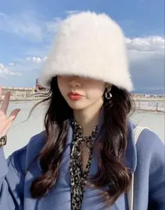 shein ファー　バケットハット