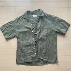 ikka メンズ 半袖シャツ カーキ Mサイズ