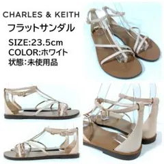 未使用品 CHARLES＆KEITH フラットサンダル ホワイト 23.5cmのサムネイル