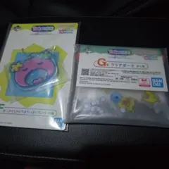 たまごっち 一番くじ F賞 G賞 しゃかしゃかたまさいぼープレート クリアポーチ
