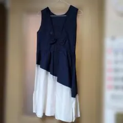 着丈130 紺色ワンピース　S