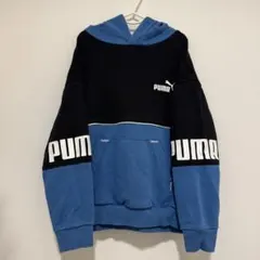 PUMA フード　パーカー プーマ　120 ブラック　ブルー　黒　青