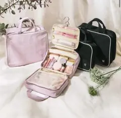 PEACHJOHN フック付きトラベルポーチ 大小2個セット 黒　ブラック