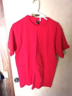 赤のコットン半袖Tシャツ　Lサイズ