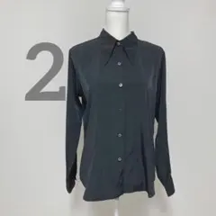 アニエスベー　とろみシャツ　長袖　ブラック　黒　日本製　サイズ2 M