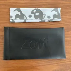 Zoff メガネケース　黒　薄型　合皮