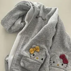 Hello Kitty フード付きパーカー グレー