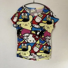 未使用　サンリオ キャラクター総柄 半袖Tシャツ　Mのサムネイル