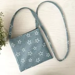デニム調スター柄③☆キッズポシェット☆ハンドメイド