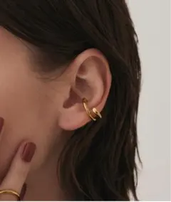 【新品未使用】CENE セネ ゴールド ダブルラインイヤーカフ サージカル