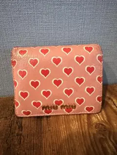 miumiu ハート柄　二つ折り財布