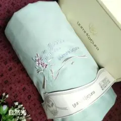 新品　フラットシーツシングル　綿フラノ100％　花刺繍　秋冬用　桂由美　検品済