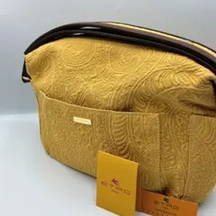 極美品⭐️ETRO エトロ　ワンショルダーバッグ　ペイズリー柄　ジャガード織　黄色のサムネイル