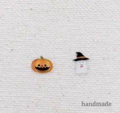 ハンドメイドピアス☆ ハロウィン　かぼちゃとお化け