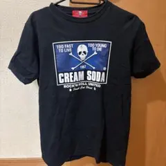 CREAM SODA Tシャツ ブラック スカル ロゴ