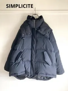 SIMPLICITE フードつきダウンジャケット ブラック