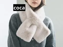 coca フェイクファー マフラー ライトピンク　新品