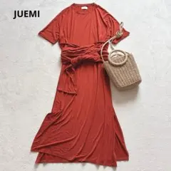 JUEMI ウエストリボンロングTシャツ　サイドスリット　ワンピースライクのサムネイル