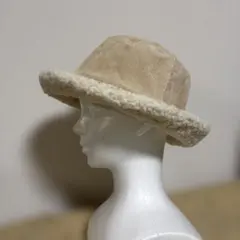 未使用品✴︎コーデュロイとファーのバケットハット　リバーシブル　頭周り57.5位