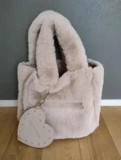 ファー素材 ピンクトートバッグ