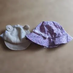 t*i様 プティマインpetitmain　クマ耳キャップと花柄ハット2個セット