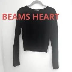 BEAMS シアー袖 切り替え 長袖トップス ブラック ビームスハート