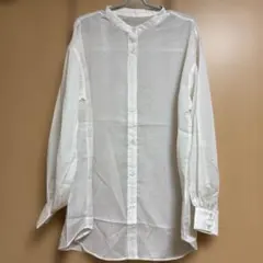 新品未使用　イング　ホワイト　長袖シャツ　透け感あり