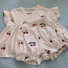 中古☆ジェラートピケ　半袖＆ショートパンツ　さくらんぼ　XXS 90-100cmのサムネイル
