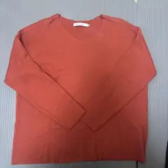 Seven days-Sunday オレンジ Vネックニット M